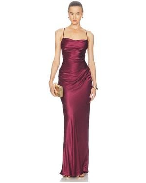 Shona Joy La Lune Lace Back Maxi Dress - Red