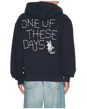 One Of These Days Barbed Zip Up Hoodie - Blue