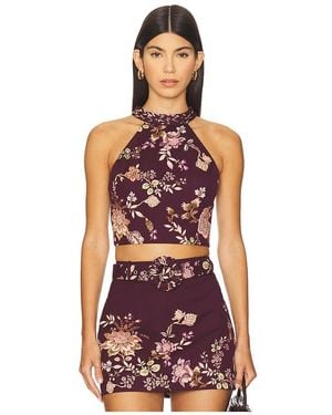 Hemant & Nandita Halter Neck Top - Red
