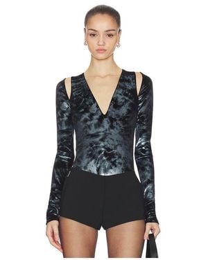 LAPOINTE Body Velour V Neck En Color Azul Talla (También En S, M) - Negro