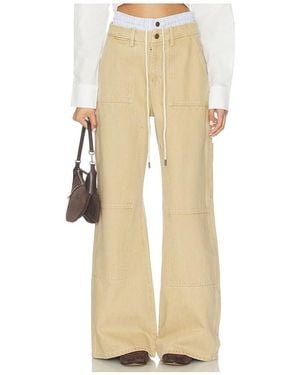Monse Double Waistband Wide Leg Pant - Natural