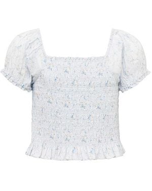 LoveShackFancy Kurzärmeliges Oberteil Fabielle - Weiß