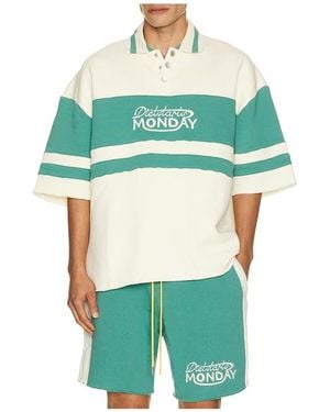 DIET STARTS MONDAY Fleece Panel Polo - Green