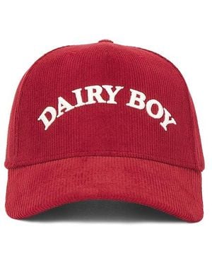 Dairy Boy Gorra Estilo Trucker De Pana Arch En Color Rojo Talla En