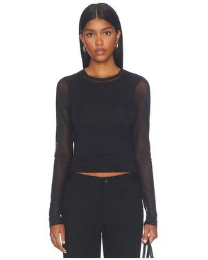 Rag & Bone Luca Shadow Longsleeve Top - Black