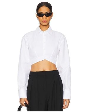 Alexander Wang Cropped Shirt With Logo Elastic - White