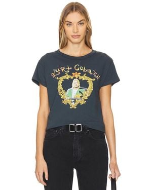 Daydreamer Kurt Cobain Heart Frame Reverse Gf Tシャツ - ブルー