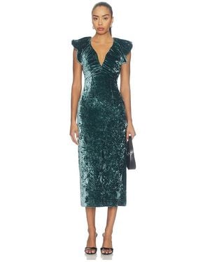 Ulla Johnson Astra V-Neck Velvet Dress - Blue