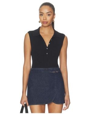 PAIGE Vesta Top en Black - Bleu