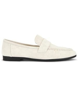 Black Suede Studio Arrow Loafer - White