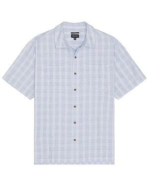 Brixton Cru Oxford Plaid Relaxed Short Sleeve Shirt - White