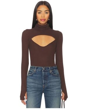 Michael Lauren Cade Long Sleeve Top Turtle Neck Top En Color Marrón Talla (También En S, Xs, M) - Azul