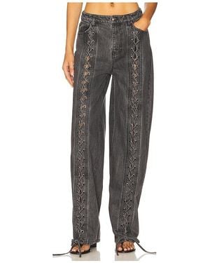 ROTATE BIRGER CHRISTENSEN Denim Laced Leg Pant - Black