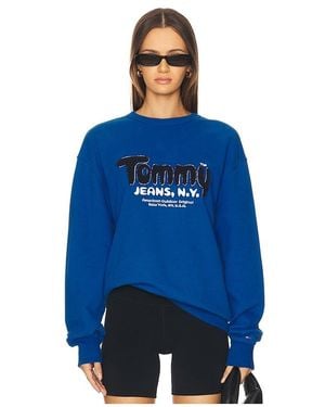 Tommy Hilfiger Boucle Crew Neck Sweatshirt - Blue