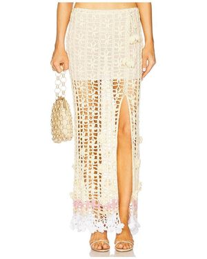 Andreeva JUPE LONGUE SKIRT en Cream - Multicolore