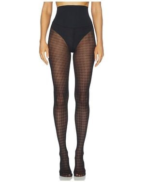 Commando Houndstooth Sheer Tights - Blue