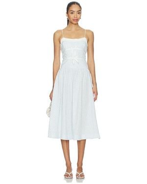 For Love & Lemons Georgia Gingham Midi Dress - White