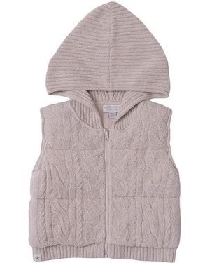 Barefoot Dreams Toddler Cable Puffer Hooded Vest - Multicolor