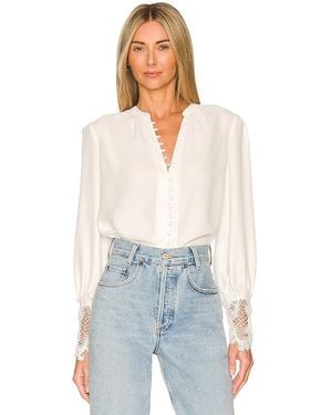 L'Agence Ava Lace Cuff Blouse - White
