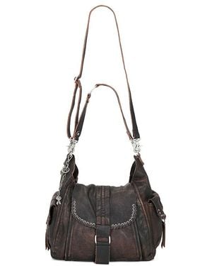 Free People X We The Free Leigh Distressed Hobo Bag - Black
