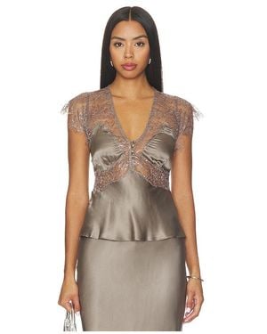 LoveShackFancy Verelle Top - Brown