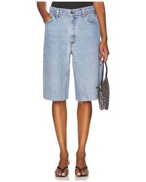 aligrace Vintage Undone Boyfriend Crop - Blue