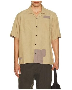 Corridor NYC Patchwork Short Sleeve Shirt - Natural
