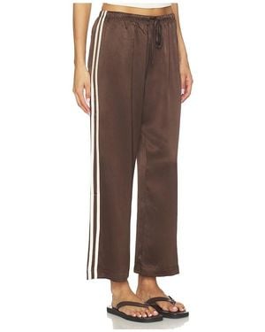DONNI. The Silk Stripe Crop Pant - Brown