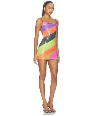 sheer glitter backless dress in multi jaded london Layered Mini Natural Silver sequin