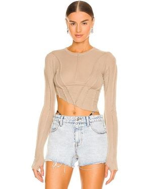 SAMI MIRO VINTAGE Asymmetric Long Sleeve Tee - White