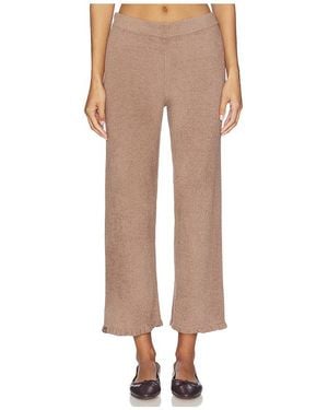 Barefoot Dreams Cozychic Ultra Lite Rib Ruffle Hem Ankle Pant - Natural