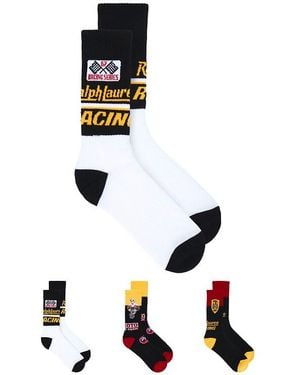 Polo Ralph Lauren Rl Moto Bear Crew Socks 3-Pack Giftbox - Black