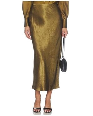 Vince Side Slit Slip Skirt - Green
