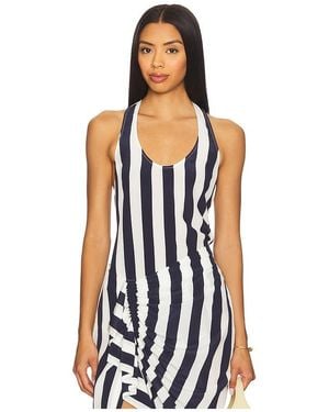 Bondi Born Top Tirantes Seda Orta En Color Azul Marino Talla En - Blanco