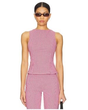 MORE TO COME Drea Peplum Top - Pink