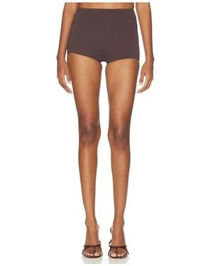 AFRM Yves Knit Crepe Short - Brown