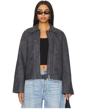 Free People Blair フェイクファージャケット - ブラック