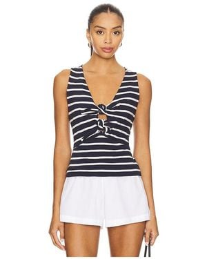Nation Los Angeles Top Sin Mangas Terri En Color Negro, Blanco Talla (También En M, S, Xl/1X, Xs) - Azul