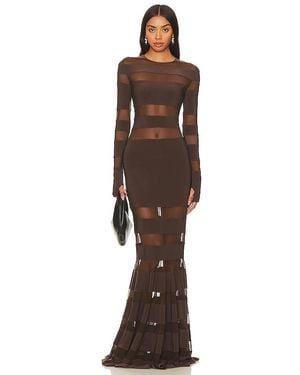 Norma Kamali Spliced Dress Fishtail Gown - Brown