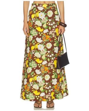 VERANDAH Floral Maxi Skirt - Yellow