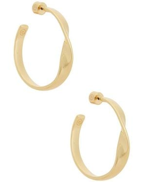 Ettika Heirloom Twist Medium Hoop Earrings - Metallic