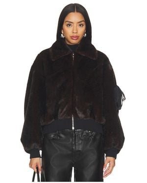 Coperni Faux Fur Bomber Jacket - Black