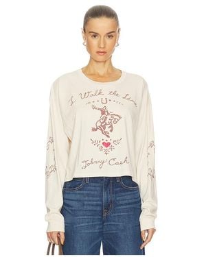 Daydreamer Johnny Cash Walk The Line Meet & Greet Long Sleeve Top - Natural