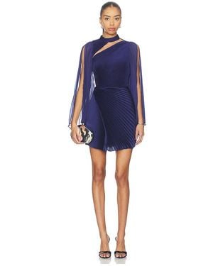 Alice + Olivia Aurelie Draped Cape Mini Dress - Blue