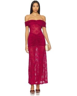 Runaway the Label Vaneya Lace Maxi Dress - Red