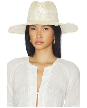 Nikki Beach Sombrero Fedora De Ala Ancha St. Tropez En Talla - Blanco