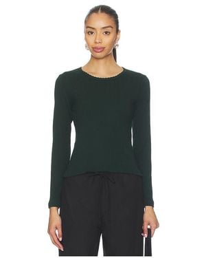 Leset Pointelle Slim Fit Langarm - Grün