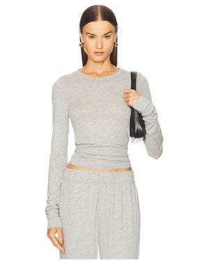 ÉTERNE Fitted Crewneck Long Sleeve Top - White
