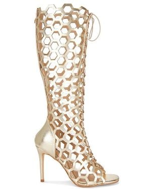 Nii HAI Tacón Honeycomb Lace Up En Color Oro Metálico Talla (También En 37, 38, 39, 40, 41, 42) - Blanco