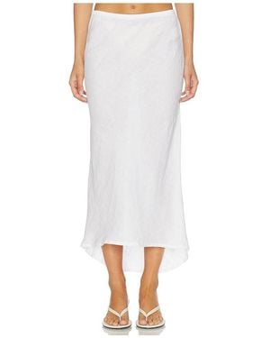 James Perse Lightweight Canvas Linen Skirt - White